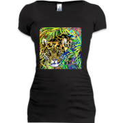 Подовжена футболка з леопардом "середовище проживання"