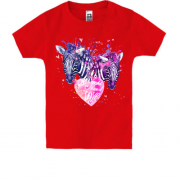 Детская футболка с влюблёнными зебрами "all you need is love"