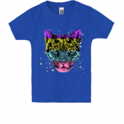 Дитяча футболка з різнобарвним леопардом