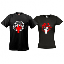 Парные футболки Дерево с сердцами