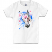 Детская футболка с акварельной лошадью