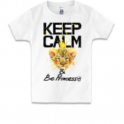 Детская футболка с львенком Keep calm and be princess