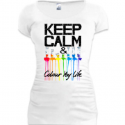 Подовжена футболка Keep calm and colour  your life (2)