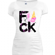 Подовжена футболка F_ck Ice Cream (black)