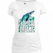 Подовжена футболка Tropical dreams з китом