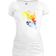 Подовжена футболка з папугою (2)