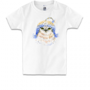 Дитяча футболка з совою у в'язаній шапці