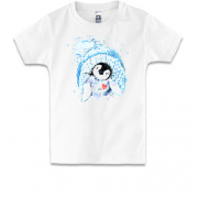 Дитяча футболка з пінгвіном у в'язаній шапці