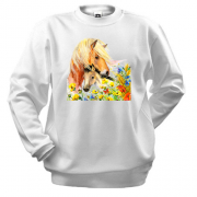 Свитшот с лошадьми в цветах