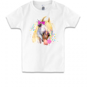 Детская футболка с гламурной лошадью