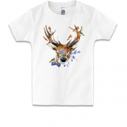 Детская футболка с оленем и птичками