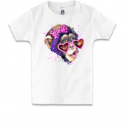 Детская футболка с гламурной обезьяной