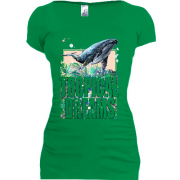 Подовжена футболка з китом "tropical dreams"