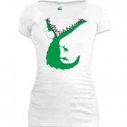 Женская удлиненная футболка Крокодил
