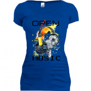 Подовжена футболка Open your music (1)
