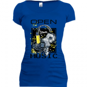 Подовжена футболка з навушниками Open your music (1)