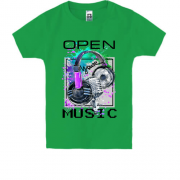 Дитяча футболка з навушниками Open your music