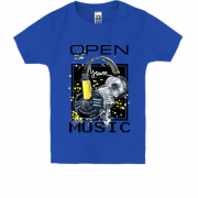 Детская футболка с наушниками Open your music (1)