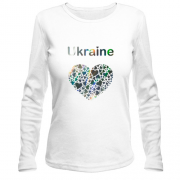 Жіночий лонгслів Ukraine - серце (голограма) (голограма)