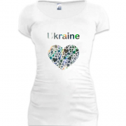 Подовжена футболка Ukraine - серце (голограма) (голограма)