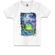 Детская футболка с зелёным монстром "enjoy the universe"