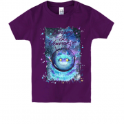 Детская футболка с голубым монстром "enjoy the universe"