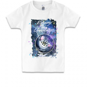Дитяча футболка з смугастим монстром "enjoy the universe"