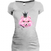 Подовжена футболка з собачкою Шпіц принцеса