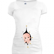 Подовжена футболка з визираючим малюком (2)
