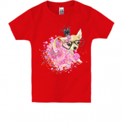 Дитяча футболка з Чихуахуа в окулярах з цукеркою