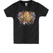 Детская футболка с огненными леопардами