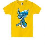 Детская футболка зомби с дубинкой и коктейлем Молотова