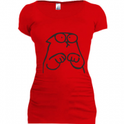 Женская удлиненная футболка с Котом Саймона