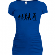 Женская удлиненная футболка Эволюция спортсмена