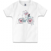 Детская футболка Кошечка на велосипеде