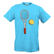 Футболка с теннисной ракеткой и желтым мячом