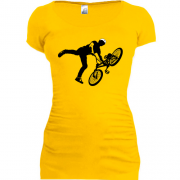 Подовжена футболка з велосипедистом трюкачем