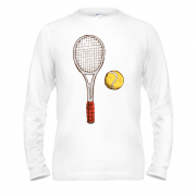 Чоловічий лонгслів з тенісною ракеткою і жовтим м'ячем