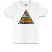 Детская футболка с пирамидой здорового образа жизни