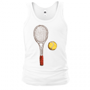 Майка с теннисной ракеткой и желтым мячом