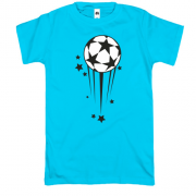Футболка с футбольным мячом и звёздами