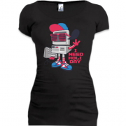 Подовжена футболка Robot - I need holiday