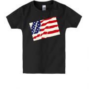 Детская футболка с потертым флагом США
