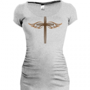 Подовжена футболка з хрестом і крилами