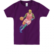 Детская футболка с полигональным баскетболистом