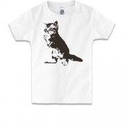 Детская футболка с просящим котом