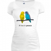 Женская удлиненная футболка Live in peace