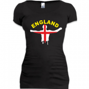 Женская удлиненная футболка Англия
