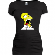 Женская удлиненная футболка Gomer Simpson (2)