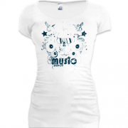 Подовжена футболка music addict